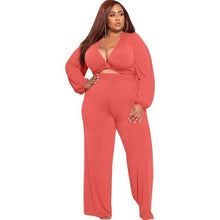 Load image into Gallery viewer, Women Clothing Two Piece Tracksuit Deep V Neck