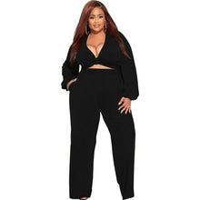 Load image into Gallery viewer, Women Clothing Two Piece Tracksuit Deep V Neck