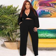 Load image into Gallery viewer, Women Clothing Two Piece Tracksuit Deep V Neck