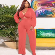 Load image into Gallery viewer, Women Clothing Two Piece Tracksuit Deep V Neck