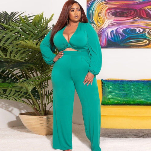 Women Clothing Two Piece Tracksuit Deep V Neck