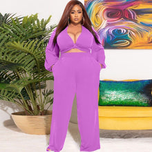 Load image into Gallery viewer, Women Clothing Two Piece Tracksuit Deep V Neck