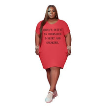Load image into Gallery viewer, Women Clothing Plus Size Dresses Casual Simple Letter Print