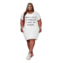 Load image into Gallery viewer, Women Clothing Plus Size Dresses Casual Simple Letter Print