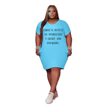 Load image into Gallery viewer, Women Clothing Plus Size Dresses Casual Simple Letter Print