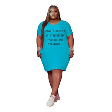 Load image into Gallery viewer, Women Clothing Plus Size Dresses Casual Simple Letter Print