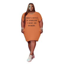 Load image into Gallery viewer, Women Clothing Plus Size Dresses Casual Simple Letter Print
