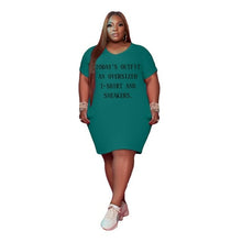 Load image into Gallery viewer, Women Clothing Plus Size Dresses Casual Simple Letter Print