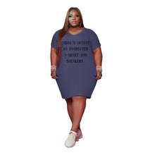 Load image into Gallery viewer, Women Clothing Plus Size Dresses Casual Simple Letter Print