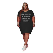 Load image into Gallery viewer, Women Clothing Plus Size Dresses Casual Simple Letter Print