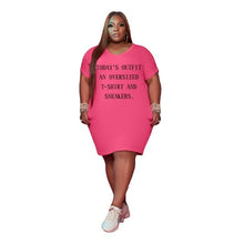 Load image into Gallery viewer, Women Clothing Plus Size Dresses Casual Simple Letter Print