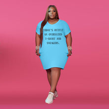 Load image into Gallery viewer, Women Clothing Plus Size Dresses Casual Simple Letter Print