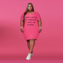 Load image into Gallery viewer, Women Clothing Plus Size Dresses Casual Simple Letter Print