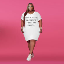 Load image into Gallery viewer, Women Clothing Plus Size Dresses Casual Simple Letter Print