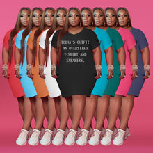 Load image into Gallery viewer, Women Clothing Plus Size Dresses Casual Simple Letter Print