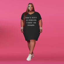 Load image into Gallery viewer, Women Clothing Plus Size Dresses Casual Simple Letter Print