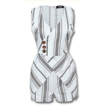 Load image into Gallery viewer, ZLDRESS Striped Overalls For Women Jumpsuits shorts Button Design Bow - Sophornlilly