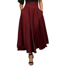 Load image into Gallery viewer, Women Long Skirts Elastic Waist Side pocket Pleated Maxi Skirts
