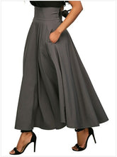 Load image into Gallery viewer, Women Long Skirts Elastic Waist Side pocket Pleated Maxi Skirts