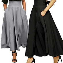 Load image into Gallery viewer, Women Long Skirts Elastic Waist Side pocket Pleated Maxi Skirts