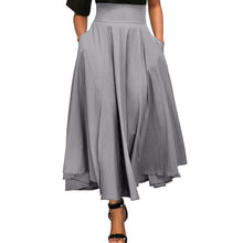 Load image into Gallery viewer, Women Long Skirts Elastic Waist Side pocket Pleated Maxi Skirts