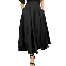 Load image into Gallery viewer, Women Long Skirts Elastic Waist Side pocket Pleated Maxi Skirts