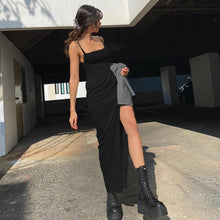 Load image into Gallery viewer, Sexy Black Split Spaghetti Strap Summer Dress Women Fashion - Sophornlilly