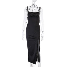 Load image into Gallery viewer, Sexy Black Split Spaghetti Strap Summer Dress Women Fashion - Sophornlilly