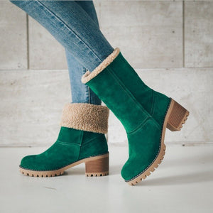 Zipper Padded Round Toe Boots