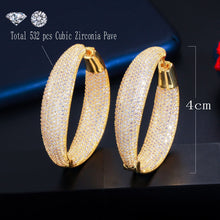 Load image into Gallery viewer, Zircons Micro Pave Cubic Zirconia Round Big Statement Hoop Earrings