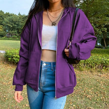 Load image into Gallery viewer, Sweatshirt Women Jacket Hoodies Vintage Pockets Long