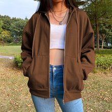 Load image into Gallery viewer, Sweatshirt Women Jacket Hoodies Vintage Pockets Long
