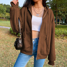 Load image into Gallery viewer, Sweatshirt Women Jacket Hoodies Vintage Pockets Long