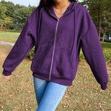 Load image into Gallery viewer, Sweatshirt Women Jacket Hoodies Vintage Pockets Long