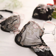Load image into Gallery viewer, bra transparent Pink underwear Exquisite embroidery lotus ultra thin