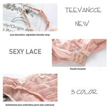 Load image into Gallery viewer, bra transparent Pink underwear Exquisite embroidery lotus ultra thin