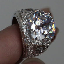 Load image into Gallery viewer, choucong Men's Huge Round cut Stone 5A Zircon stone 10KT White Gold