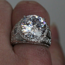 Load image into Gallery viewer, choucong Men's Huge Round cut Stone 5A Zircon stone 10KT White Gold