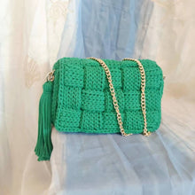 Load image into Gallery viewer, cotton by hand knits bag, single shoulder slope across packets,