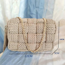 Load image into Gallery viewer, cotton by hand knits bag, single shoulder slope across packets,
