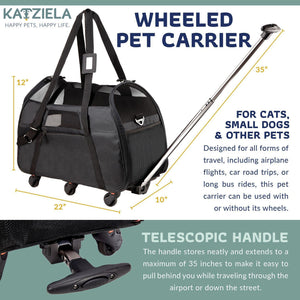 Katziela Black Airline Approved Wheeled Carrier - Sophornlilly