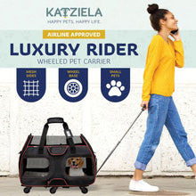 Load image into Gallery viewer, Katziela Wheeled Pet Carrier Bone Cruiser Black