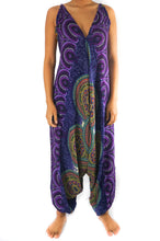 Load image into Gallery viewer, Purple Psychedelic Mandala Jumpsuit Hippie Rompers