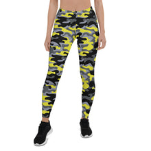 Load image into Gallery viewer, Yellow and Gray Camo Leggings