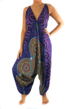 Load image into Gallery viewer, Purple Psychedelic Mandala Jumpsuit Hippie Rompers