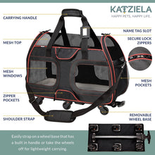 Load image into Gallery viewer, Katziela® Luxury Rider Pet Carrier with Removable Wheels