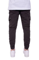 Cargo Twill Joggers in Black