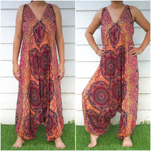 Load image into Gallery viewer, Orange Boho Hippie Rompers Jumpsuits
