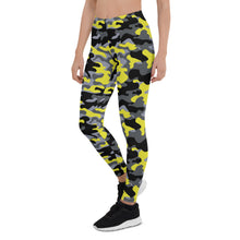 Load image into Gallery viewer, Yellow and Gray Camo Leggings