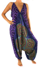 Load image into Gallery viewer, Purple Psychedelic Mandala Jumpsuit Hippie Rompers